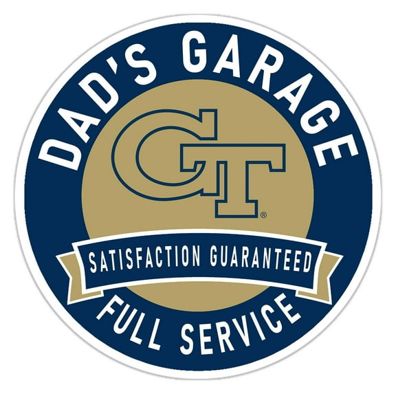Georgia Tech Yellow Jackets 16" Dad's Garage Wood Sign