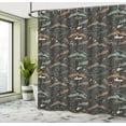thumbnail image 5 of Ambesonne Fishing Theme Shower Curtain, Fishes and Fishermans, 69"Wx70"L, Dark Taupe Multicolor, 5 of 5