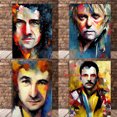 thumbnail image 2 of Pósteres de retratos inspirados en Queen: Freddie Mercury, Brian May, John Deacon, Roger Taylor, pintura en lienzo, impresión, arte de pared, decoración del hogar, 2 of 5