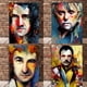 thumbnail image 2 of Pósteres de retratos inspirados en Queen: Freddie Mercury, Brian May, John Deacon, Roger Taylor, pintura en lienzo, impresión, arte de pared, decoración del hogar, 2 of 5