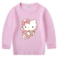 thumbnail image 4 of Hello Kitty-Camiseta de manga larga para niños y niñas, top de cuello redondo de algodón con dibujos animados, ropa de primavera y otoño, 4 of 5