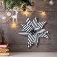 thumbnail image 3 of Poinsettia Flowers for Christmas Tree,Black and White Stripes Christmas Poinsettia Flowers,Velvet Glitter Floral Decor,Christmas Tree Topper for Halloween Holiday Wreath Garland Decor, 3 of 7