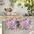 thumbnail image 4 of Purple Pink Floral Kitchen Towels Set of 4, Spring Watercolor Country Flower Absorbent Dish Towels for Kitchen, Microfiber Hand Towel, Quick Drying Tea Towel for Cleaning Decorative Dishcloths, 4 of 7