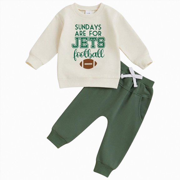 felwors Toddler Baby Boy Football Outfit Im Just Here for The Snacks Football Sweatshirt and Pants Set 2Pcs Fall Clothes
