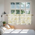 thumbnail image 4 of Boho Yellow Floral Tier Curtains, Vintage Farmhouse Paisley Plant Leaf Light Filtering Kitchen Curtains, 2Pcs Rod Pocket Half Window Treatments Panels for Sink Cafe Cabinet Camper 27.5x24 Inches, 4 of 9