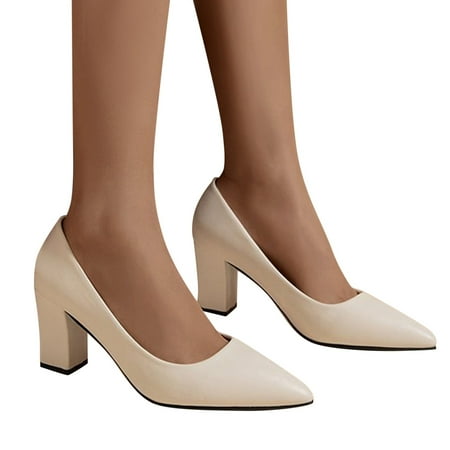 Oyedens High Heels Dress Shoes for Women Ladies Fashion Pointed Toe Wedding Work Pump Shoes
