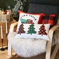 thumbnail image 4 of Christmas Plaid & Truck Decorative Throw Pillow Set of 4 Square 18 in. x 18 in. Red for Couch, Bedding, 4 of 5