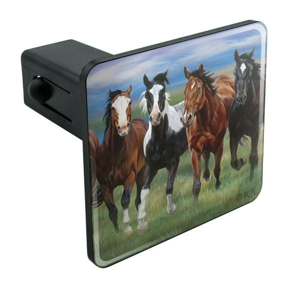Horses Running Wild Tow Trailer Hitch Cover Plug Insert 1 1/4 inch (1.25")