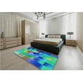 thumbnail image 4 of Ahgly Company Indoor Round Patterned Balloon Blue Area Rugs, 6' Round, 4 of 6