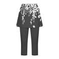 thumbnail image 6 of QATAINLAV Skirted Legging Pants for Women Tummy Control Floral Printed Gym Athletic Dress Capris Summer Running Sport Capris Leggings Gray M, 6 of 7