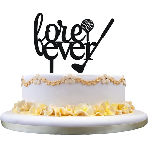 Fore Ever acrylic wedding cake topper,Golf cake topper