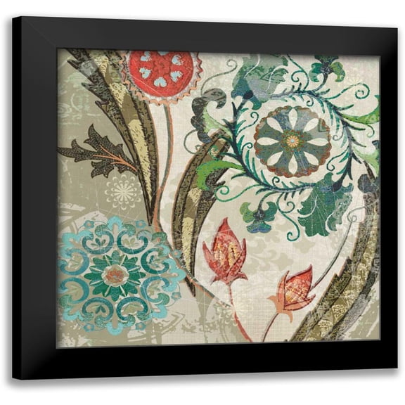 Robinson, Carol 12x12 Black Modern Framed Museum Art Print Titled - Royal Tapestry I