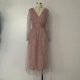 thumbnail image 3 of Vestido de noche con estampado bronceado para mujer, vestido brillante de malla con cuello en V profundo para fiesta y boda, 3 of 4
