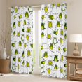thumbnail image 2 of Homewish Cute Cartoon Frog Black Out Curtains,Rustic Animal Curtains Pack of 2 (42x63 Each),Green White Bedroom Curtains For Boys Kids,Ultra Soft Home Decor, 2 of 6