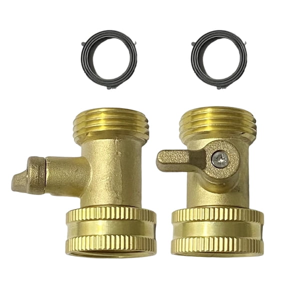 2pcs Portable Sturdy Brass Hose Shut Off Valves with Extended Handle for Easy Water Flows Control in Garden Hoses