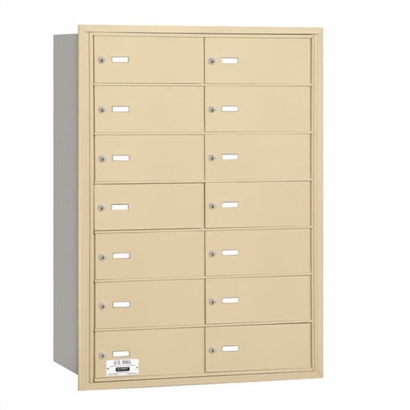 Salsbury Industries 14 Door Rear Load 4B Horizontal Mail Center