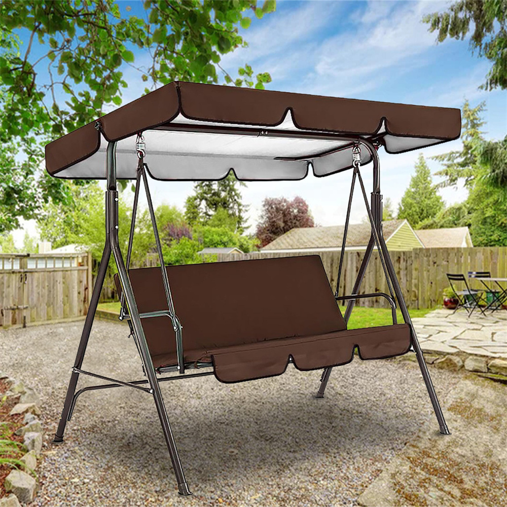 Swing Waterproof Oxford Cloth Canopy, Garden Swing Seat Replacement Canopy, Double Swing Replacement Canopy, Outdoor Patio Ham-mock Swing Seat Cover, 63.96"x44.46"x5.85" ​Swing Canopy Cover - image 5 of 6