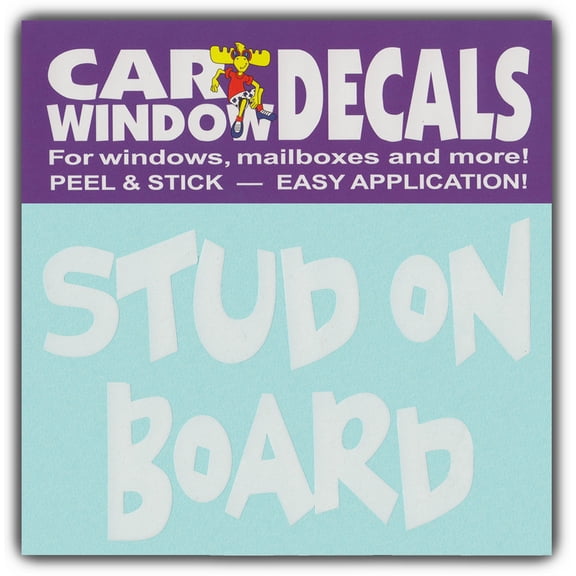 Car Window Decals: Stud On Board | Dogs | Stickers Cars Trucks Glass