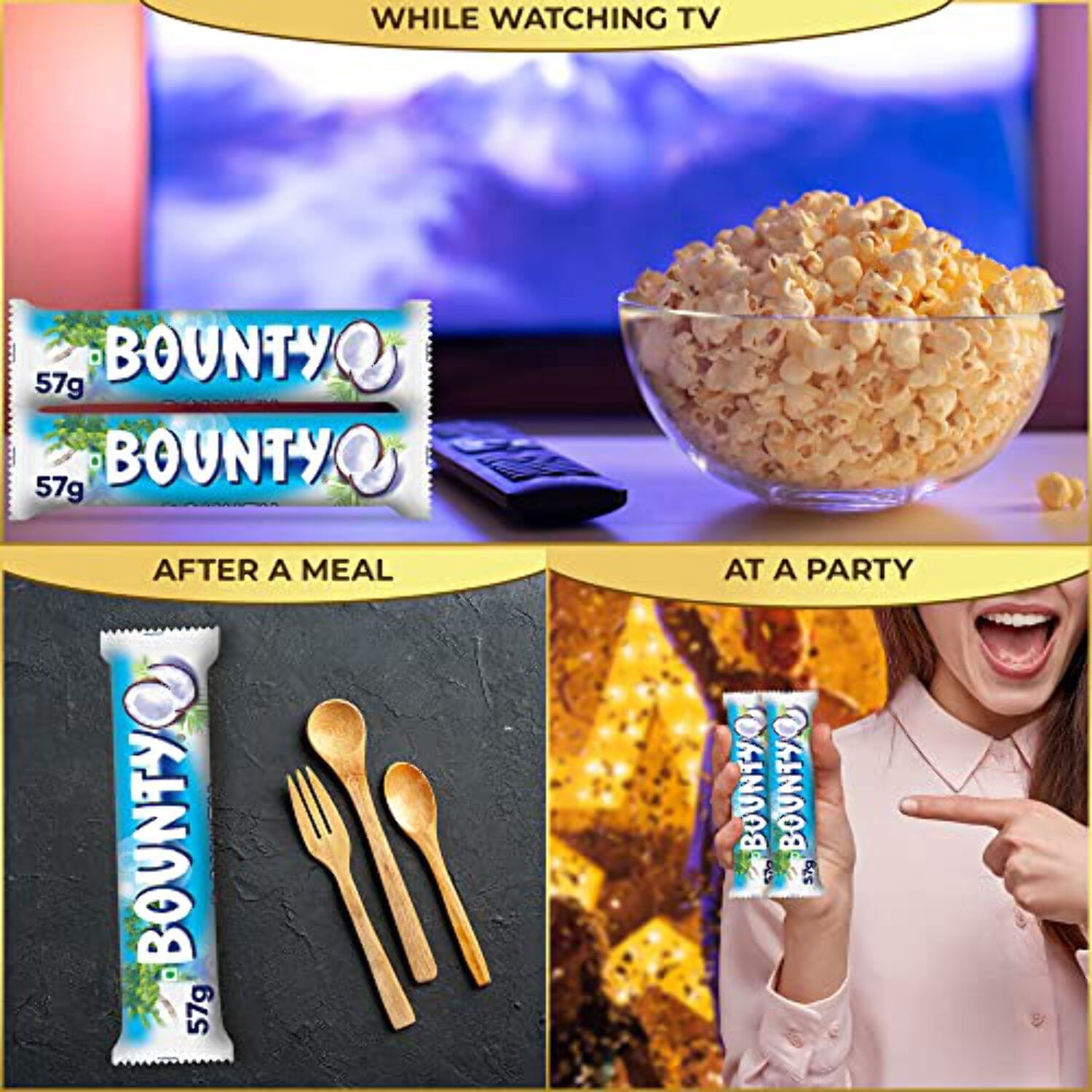 Bounty Coconut Chocolate Bar 57g Pack of 12