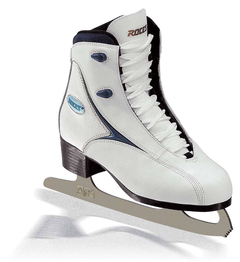 Roces Women's RSK 2 Figure Ice Skates Lace-Up Superior Italian White/Gray/Blue