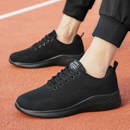 

Cathalem Sneaker Skates for Men Fashion Men Mesh Mountaineering Casual Sport Shoes Lace Up Solid Color Running Mens Dress Sneaker Black 8.5