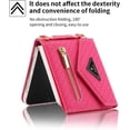 thumbnail image 6 of Zipper Wallet Purse for Samsung Galaxy Z Flip 4 5G Crossbody Case with Credit Card Holder Strap Lanyard Women Kickstand Flip Leather (Rose, Z Flip 4), 6 of 18
