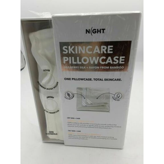 Night Reversible Skincare Pillowcase Mulberry Silk Standard Size White
