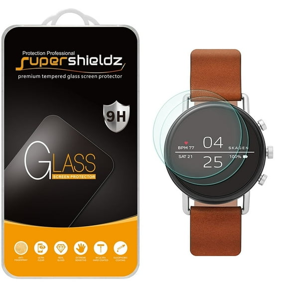 [2-Pack] Supershieldz for Skagen Falster 2 Tempered Glass Screen Protector, Anti-Scratch, Anti-Fingerprint, Bubble Free