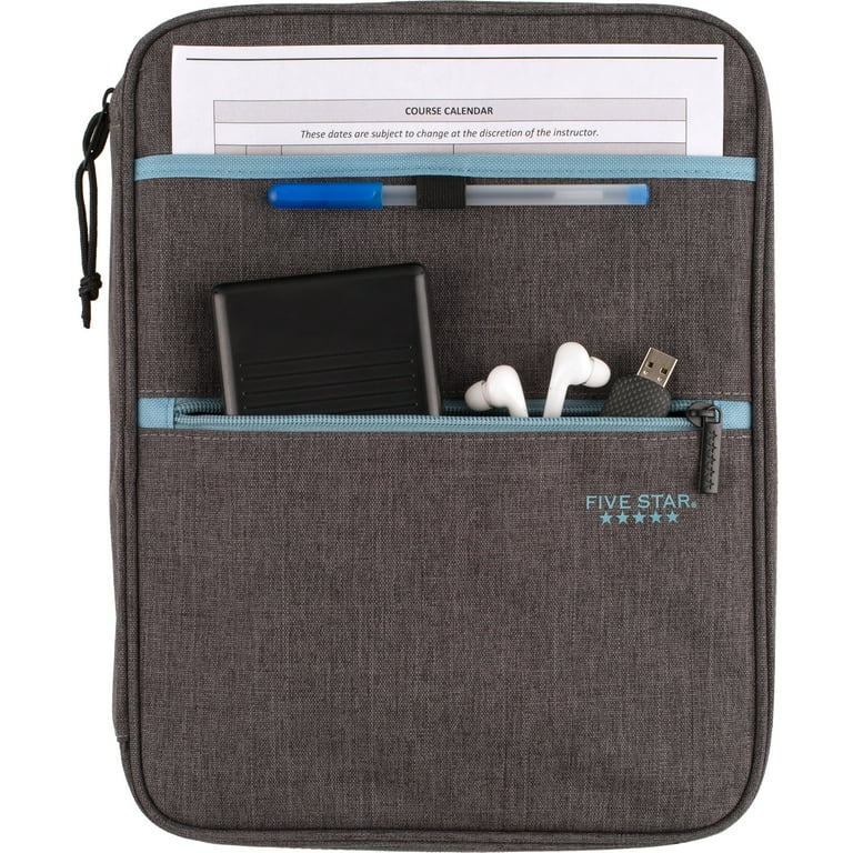 Five Star Zipper Binder - 1 Inch 3-Ring Carry-All With Pockets And Dividers