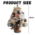 thumbnail image 5 of Christmas Tree, Red White Ornament Decorations with Pine Cones, Snow Flocked Mini Christmas Tree with Lights, 5 of 5