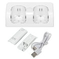 thumbnail image 1 of Cargador de batería remoto con cable de alimentación, estación de carga dual portátil estable para control remoto de juegos de Wii, batería blanca, 1 of 14