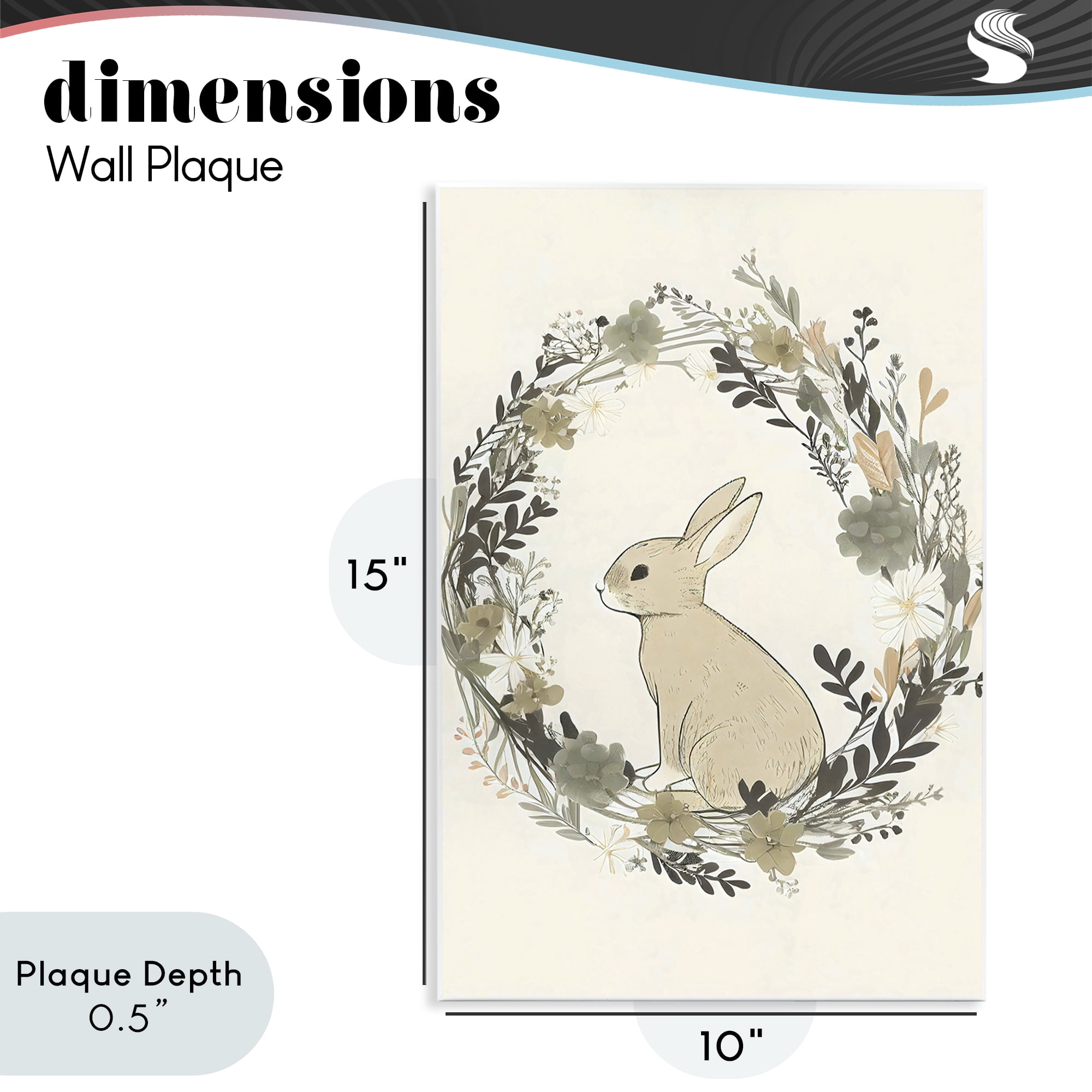 Stupell Industries Pastoral Bunny Wreath Wall Plaque Art, design by Creative Studio