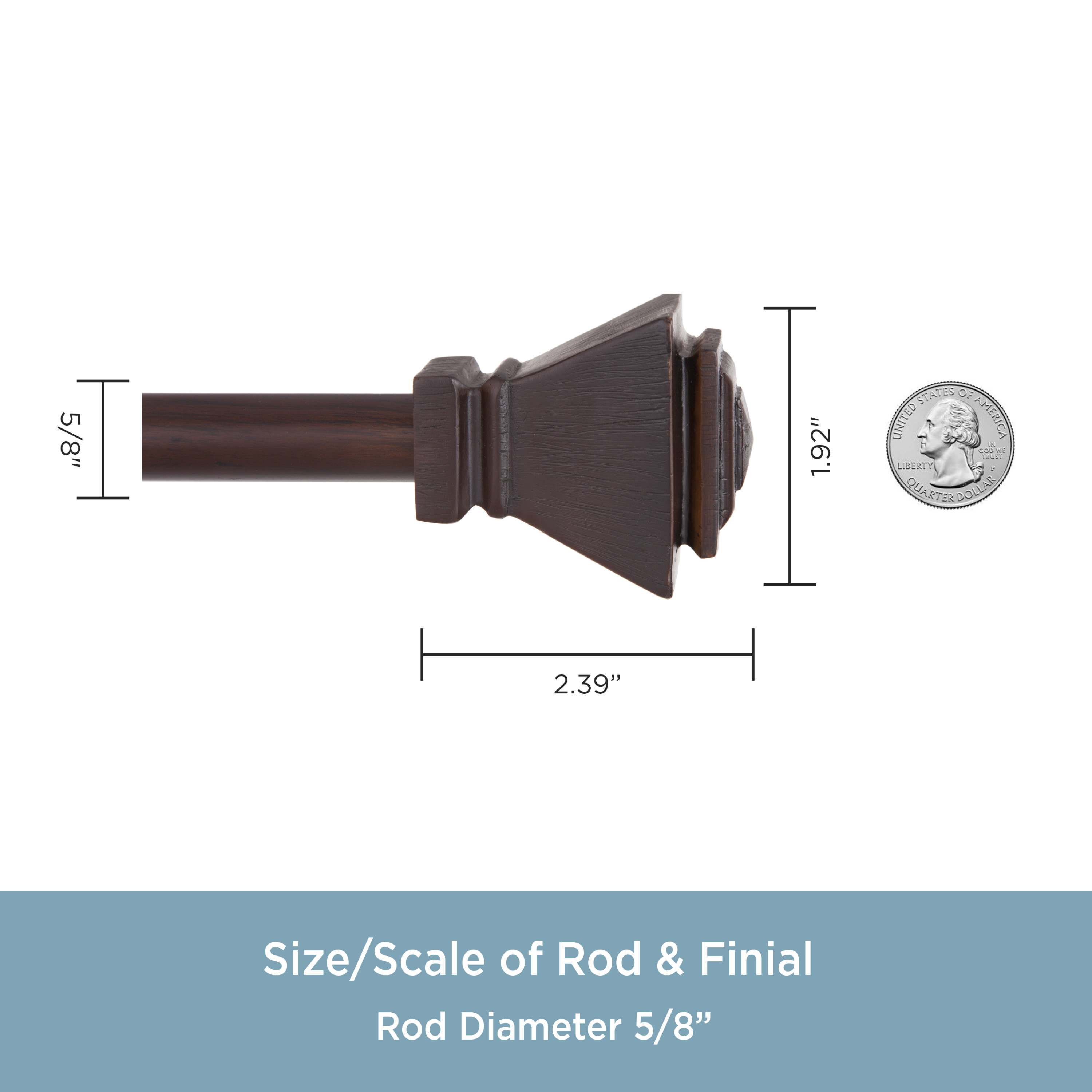 Kenney Iverson Curtain Rod, Espresso