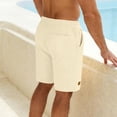 thumbnail image 6 of lcziwo Mens Swim Shorts Knee Length Elastic Waist Hiking Shorts with Pockets Beach Travel Golf Drawstring Short Beige M, 6 of 8