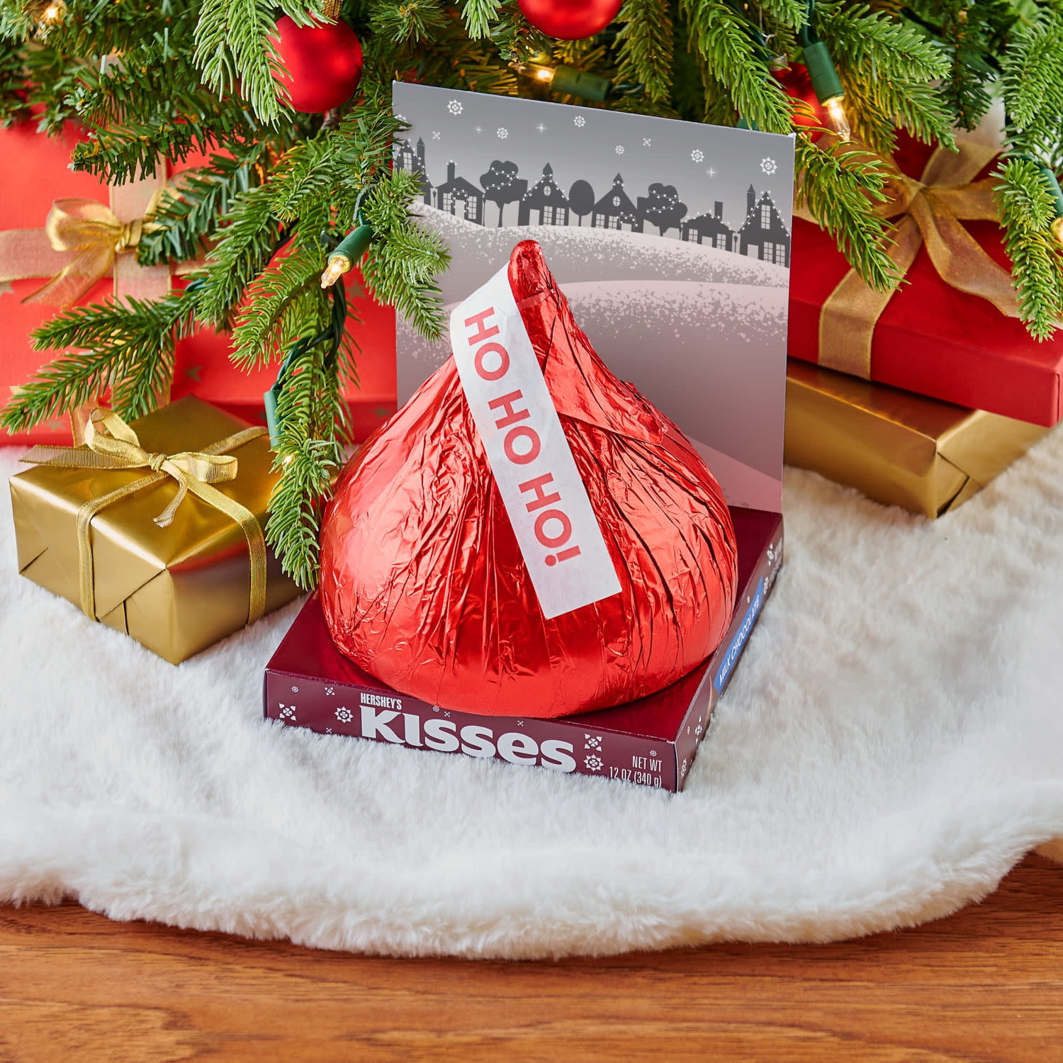 (3 pack) Hershey's Kisses Milk Chocolate Christmas Candy, Gift Box 12 oz