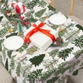 thumbnail image 3 of Christmas Tablecloth Green Xmas Tree Table Cloth Washable Forest Table Cover for Winter Holiday Party Picnic Dining Table Decoration, 60 x 102 Inch, 3 of 6