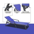 thumbnail image 2 of LeisureMod Marlin Patio Chaise Lounge Chair With Arms Aluminum Frame Navy Blue, 2 of 15