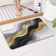 thumbnail image 4 of Black White Gold Wave Marble Bathroom Rugs Mat,Non Slip Microfiber Bathroom Rug,Rubber Backing,Soft Bathroom Mats for Bathroom Floor,Tub and Shower,17x27in(43x68cm), 4 of 5