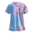 thumbnail image 4 of COMVALUE Womens Heart Printed Animals Nurse Uniforms 2026 Scrub Tops for Women Short Sleeve V Neck Scrub Shirt with Pockets (Sky Blue, L), 4 of 9