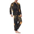 thumbnail image 2 of Balery Sunset Meditating Doberman Pijama para Hombre de Dos Piezas con Manga Larga, Conjunto de Dormir y Descanso Suave con Bolsillos-Small, 2 of 7