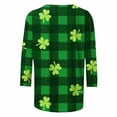 thumbnail image 4 of Ounisa Women 3/4 Sleeve St. Patrick's Day T-Shirts Crew Neck Spring Graphic Tee Tops Clothes, 4 of 5