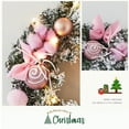 thumbnail image 4 of Pastel Christmas Door Wreath, Candy Cane Pine Wreaths for Front Door with Pink and Gold Ball Pink Bows for Fireplace Xmas Decorations, Wall Party Staircase Indoor Outdoor Holiday Decor, 4 of 9