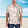 thumbnail image 2 of Pofeuu Rabbit Print Hawaiian Shirt for Men Sleeves Casual Button Down Summer Beach Dress Shirts T-Shirts,X-Large, 2 of 7