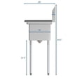 thumbnail image 3 of Koolmore 10x14x10 Left NSF Stainless Steel Kitchen Prep/Utility Sink in Silver, 3 of 5