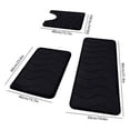 thumbnail image 4 of Bath Mat Set 3 Piece Bathroom Rug Set P Bath Mat Non Slip Bath Mat Super Absorbent Quick Dry Bathroom Floor Mat Soft Coral Fleece Rug Set 19.6x31.4 Inch Large, 4 of 6