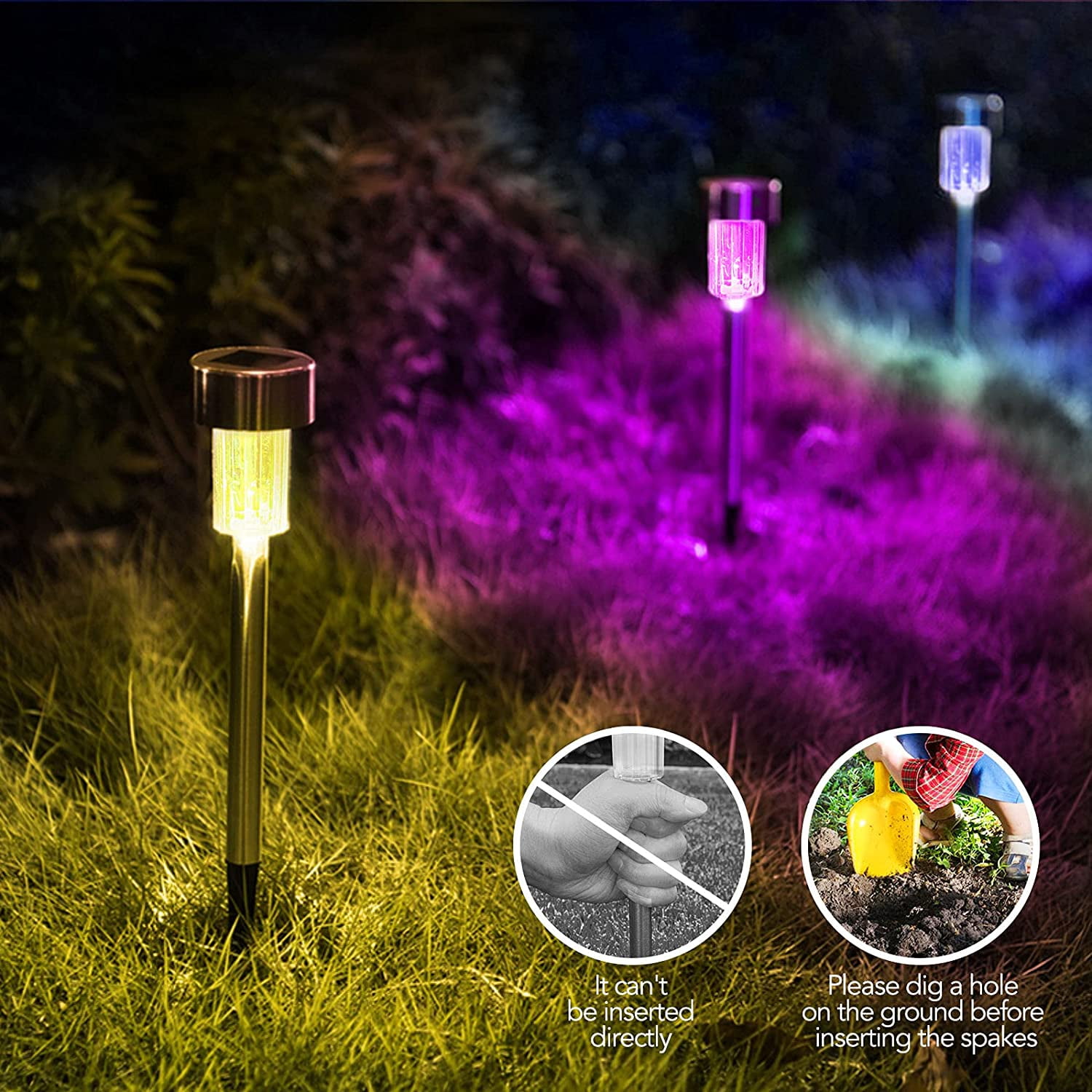 Buy 12 Pack Solar Garden Lights, Outdoor Waterproof Solar Pathway