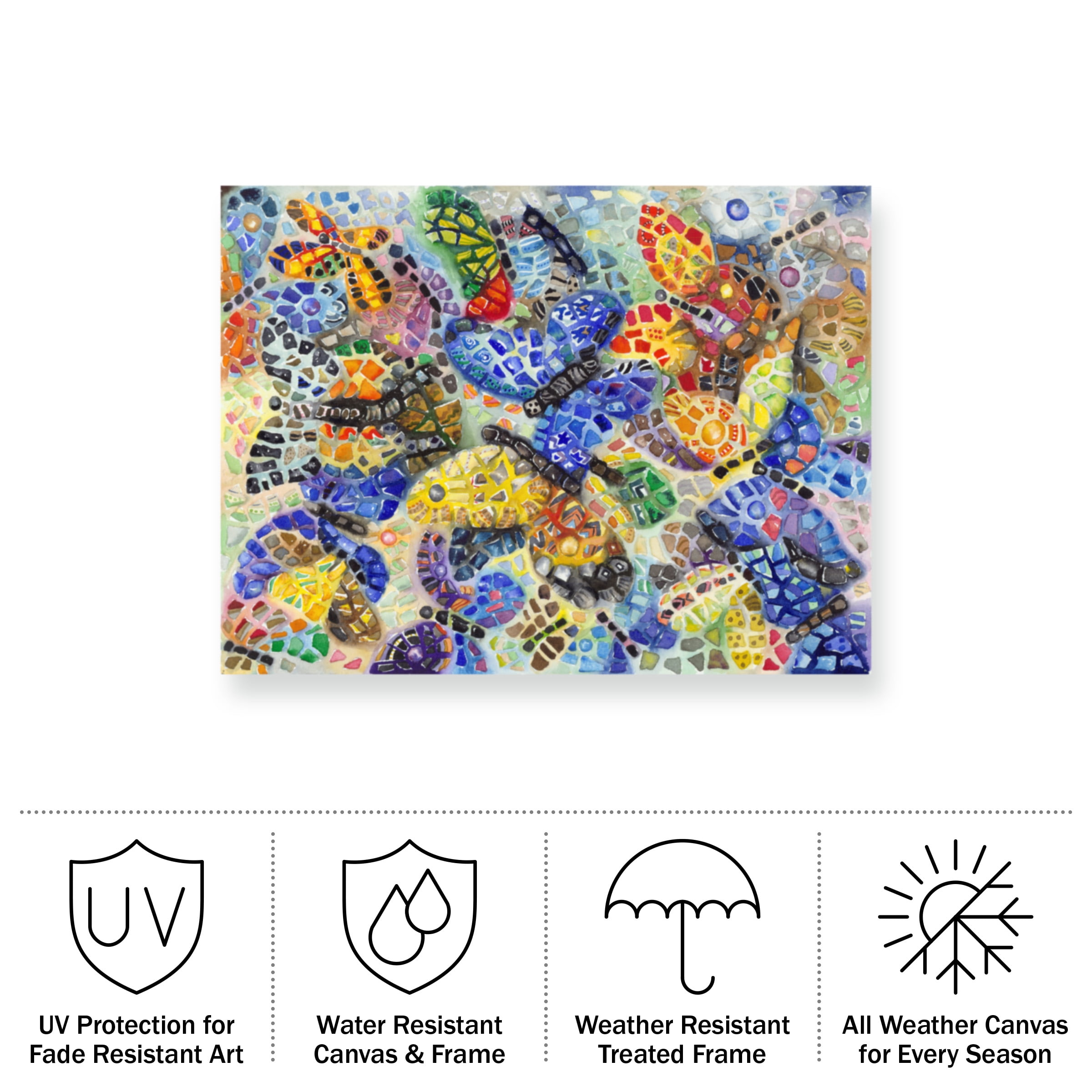 Charlsie Kelly 'Colorful Butterflies Pattern' Outdoor Canvas 35x47
