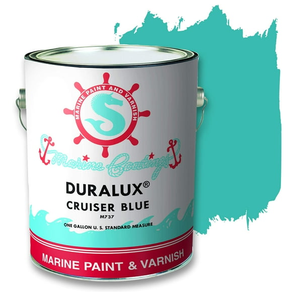 DURALUX Marine Enamel, Cruiser Blue, 1 Gallon, Topside Paint for Boats and Other Onshore or Offshore Marine Maintenance Applications, Adheres to Steel, Metal, Wood, Fiberglass & Aluminum