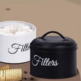 thumbnail image 2 of Coffee Filter Holder, Basket Coffee Filter Storage with Lid, Round Coffee Filter Container for Counter,Black, 2 of 7