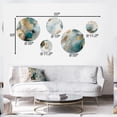 thumbnail image 4 of Designart "Exploring Floral Forms Blue and Gold I" Abstract Floral Metal Wall Art Set of 5 Piece, 4 of 5